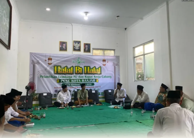 Kordiv HP2HM Kota Banjar, Wahidan saat memberikan prakata di acara silaturahmi bersama PCNU Kota Banjar