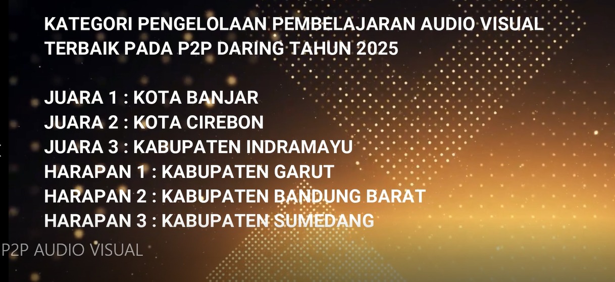 Tangkap layar nominasi peraih penghargaan Pelaksanaan Pendidikan Pengawas Partisipatif se-Jawa Barat, dimana Bawaslu Kota Banjar keluar sebagai juara pertama (06/10/2026)