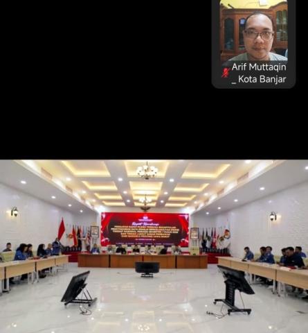 Tangkap Layar Persiapan Pleno Rekapitulasi PDPB Tingkat Nasional melalui Zoom Meeting Bersama Bawaslu Provinsi Jawa Barat (17/07/2026)